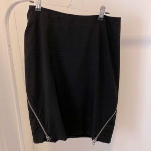 Yigal Azrouel black double zipper skirt